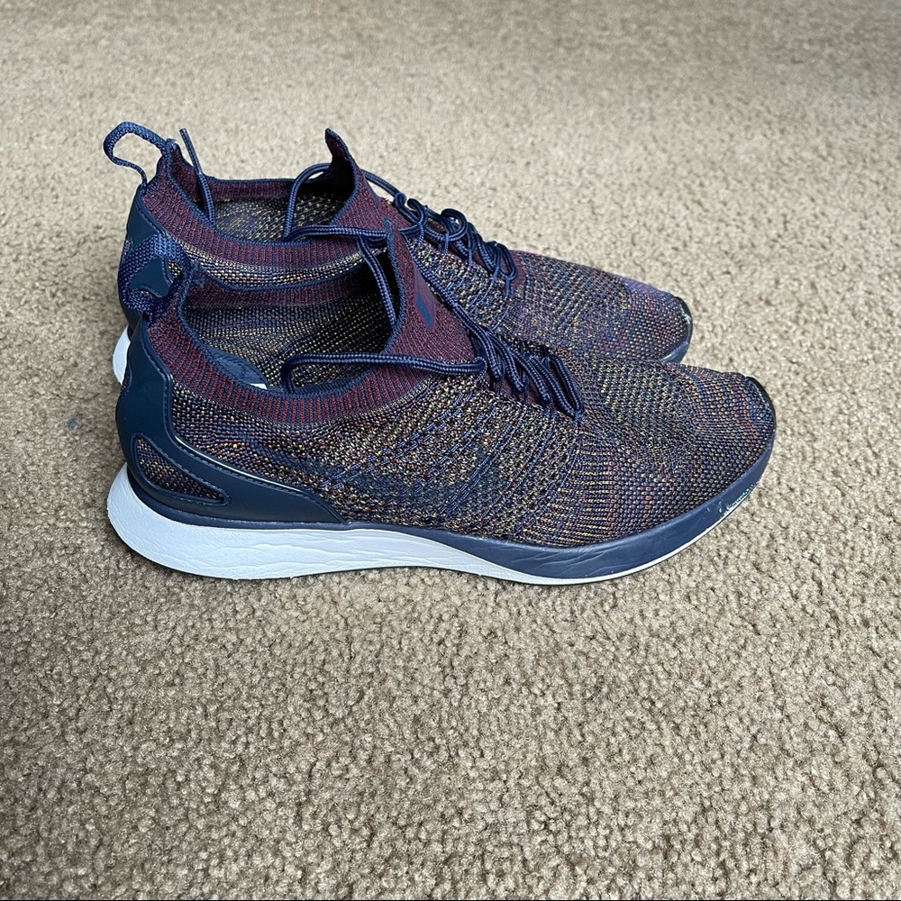 Nike Air Zoom Mariah Flyknit Racer Sz 9 In College Navy Bordeaux - Picture 4 of 11